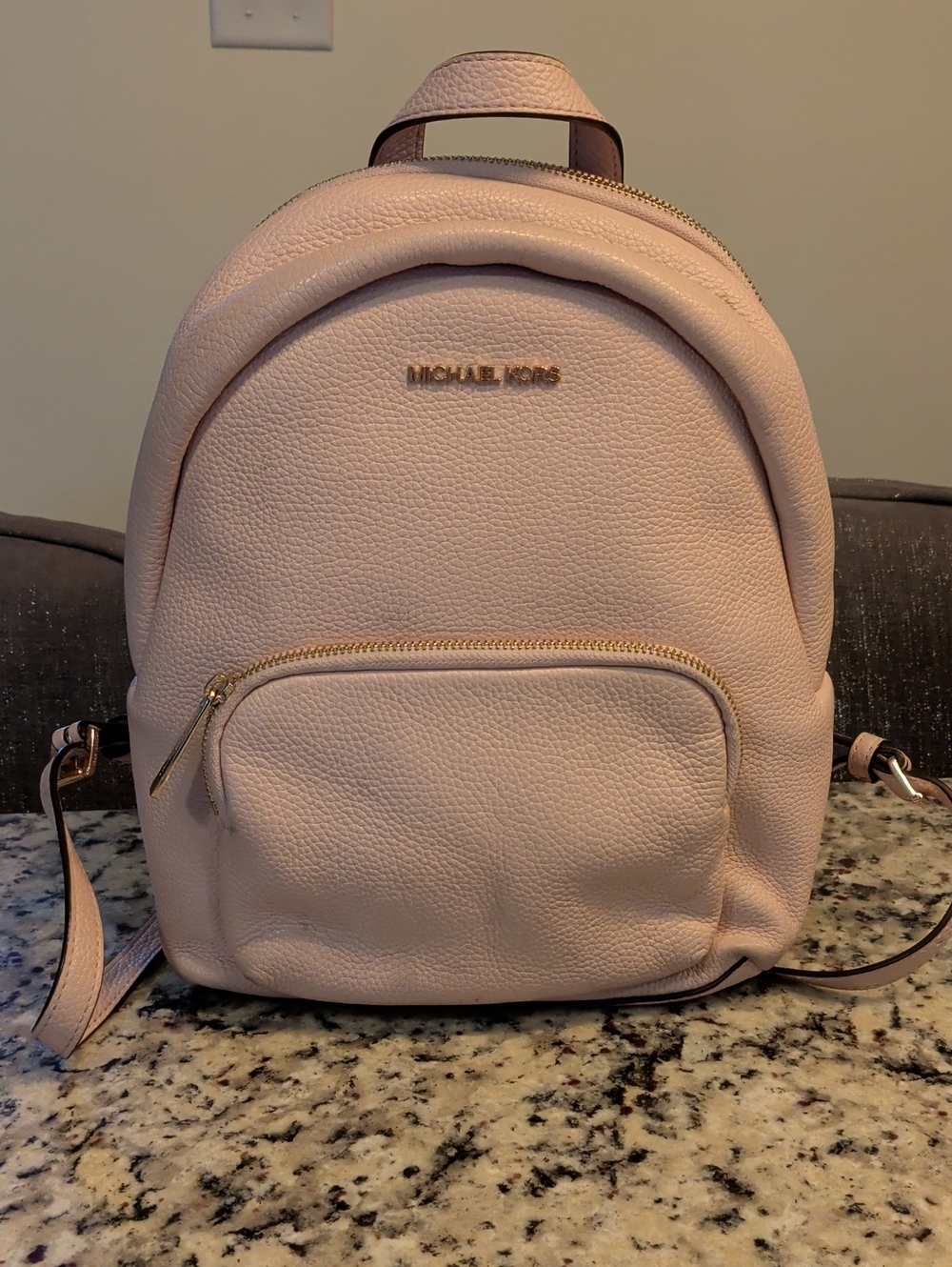Michael Kors Blush Leather Mini Backpack with Gold Hardware